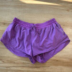 Lululemon purple hottie hot shorts 3 inch size 10